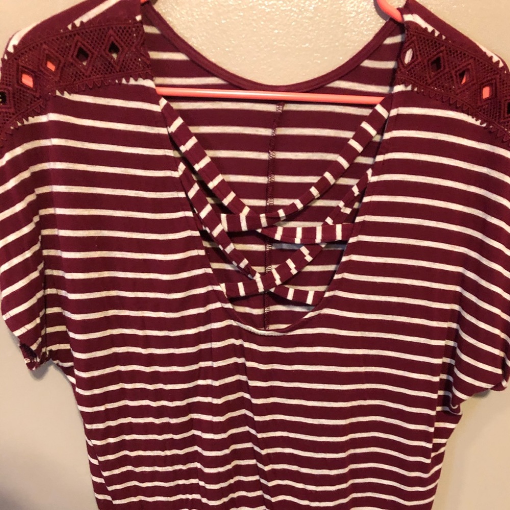 Red and white top
